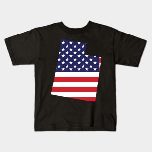 Utah State Shaped Flag Background Kids T-Shirt